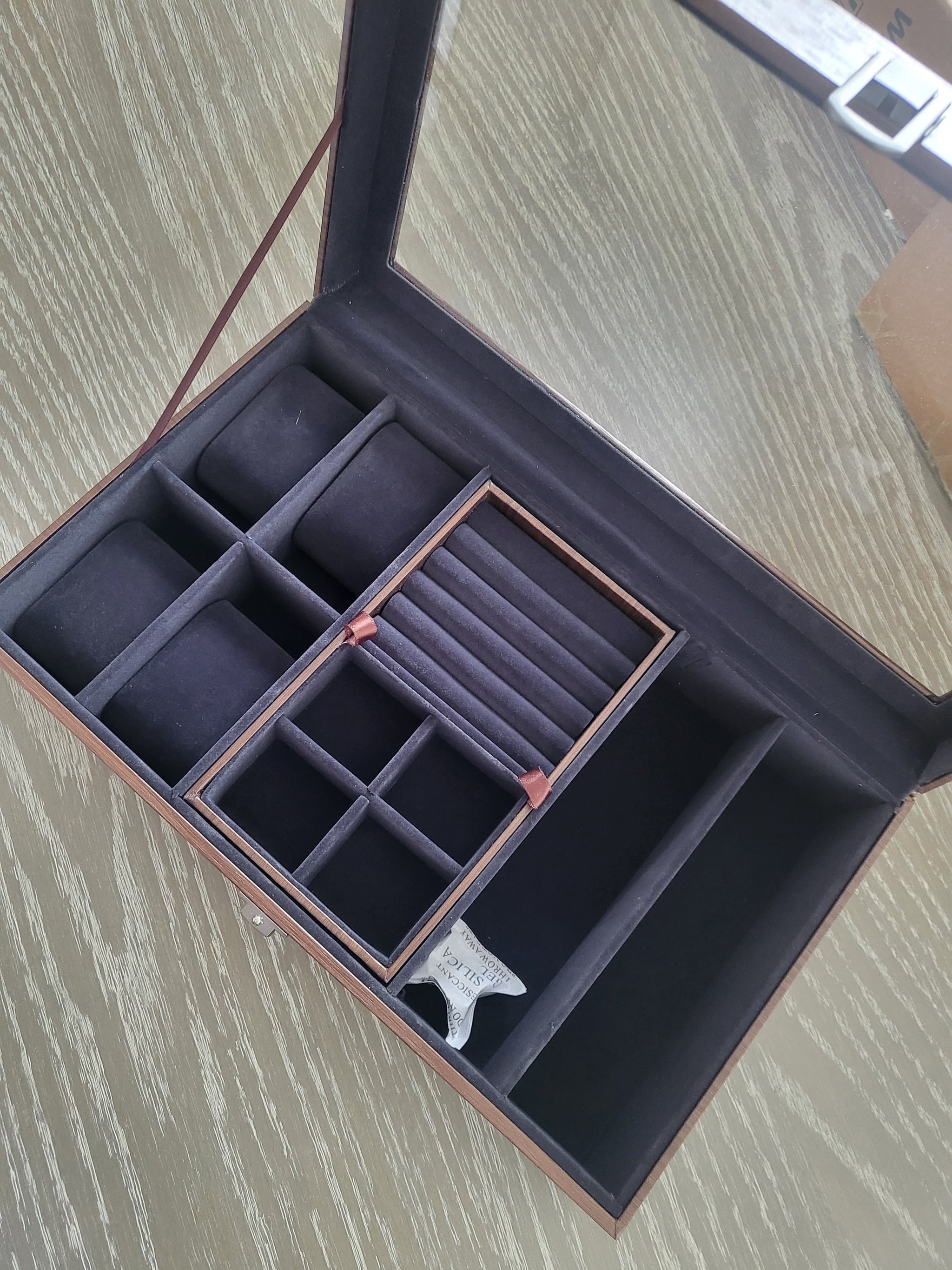 4 Slot Watch Box with Jewellery tray